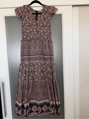 Sea New York Pink and Black Patterned Maxi Dress